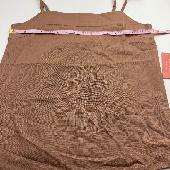 State of Day Linen Blend Sleeveless Pajamas Set Natural Umber Brown S - Picture 5 of 11